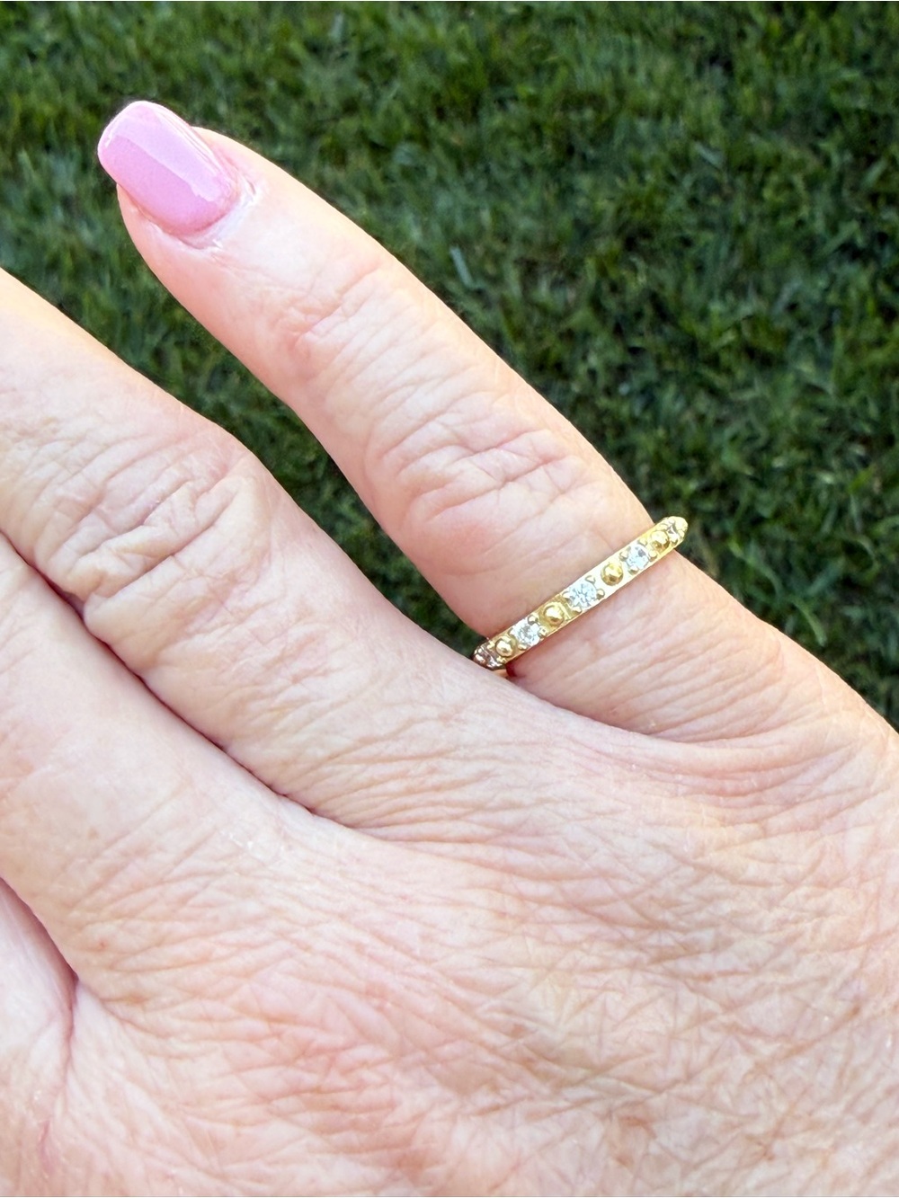 Freida Rothman Gold Beaded Pavé Stack Ring - Picture 4 of 7